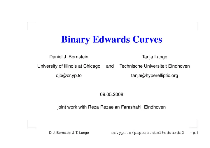 binary edwards curves