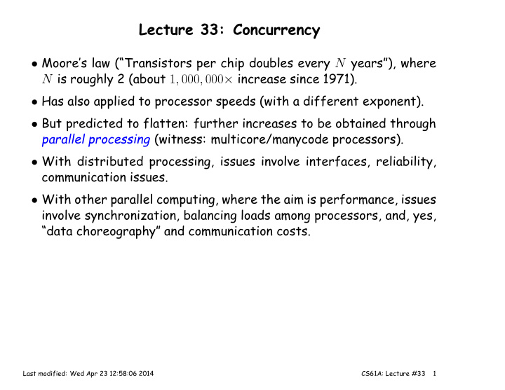 lecture 33 concurrency