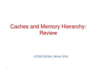 UCSB CS240A, Winter 2016  1  Motivation  Most applications in a single processor runs at only