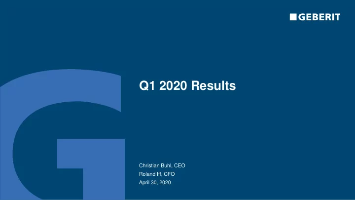 q1 2020 results