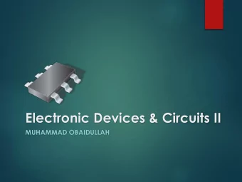 Electronic Devices &amp; Circuits II  MUHAMMAD OBAIDULLAH  OUTLINE Chapter  11: Feedback