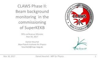 Beam background  monitoring  in the  commissioning  of SuperKEKB  DPG conference Mnster  Mar 30,