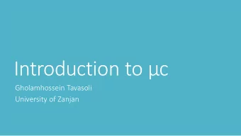 Introduction to c  Gholamhossein Tavasoli  University of Zanjan  A Brief History o Compare CD