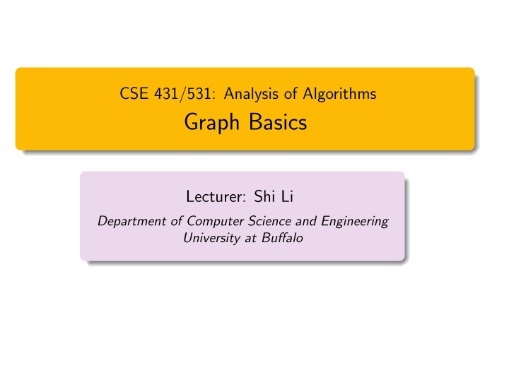 graph basics