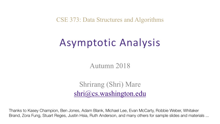 asymptotic analysis