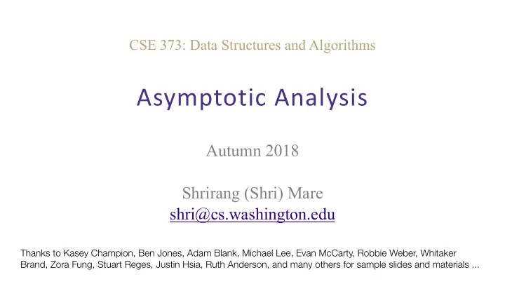 asymptotic analysis