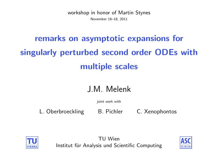 remarks on asymptotic expansions for singularly perturbed