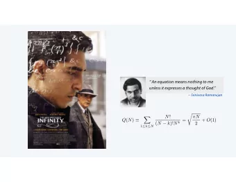 r N !  N  X Q ( N )  ( N  k )! N k = + O (1)  2 1  k  N  AofA Asymptotics Q&amp;A 1