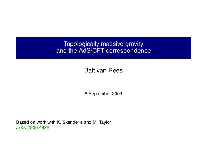 topologically massive gravity and the ads cft