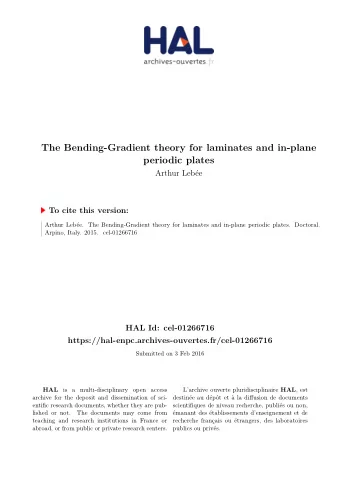 periodic plates  The Bending-Gradient theory for laminates and in-plane  publics ou privs.