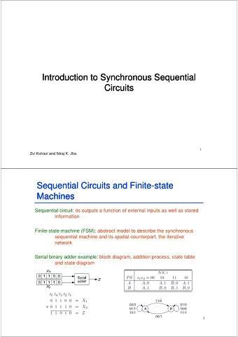 Introduction to Synchronous Sequential  Introduction to Synchronous Sequential  Circuits  Circuits