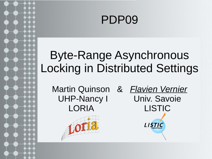 pdp09 byte range asynchronous locking in distributed