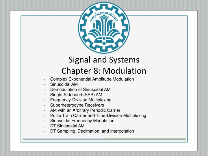 signal and systems chapter 8 modulation