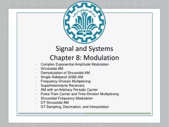 Signal and Systems  Chapter 8: Modulation  Complex Exponential Amplitude Modulation