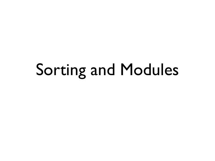 sorting and modules sorting