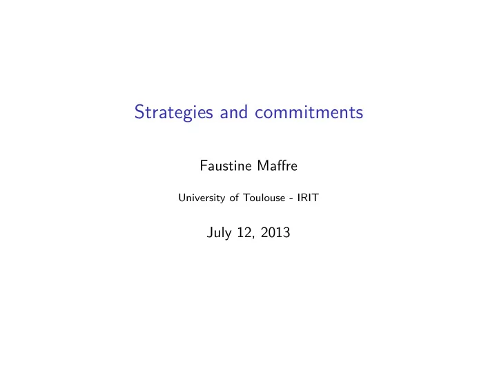strategies and commitments