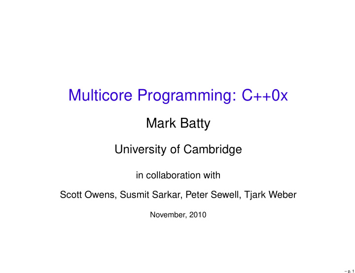 multicore programming c 0x