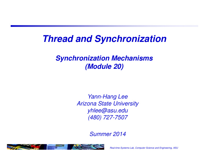 thread and synchronization