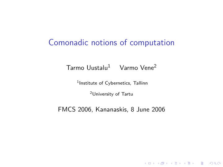 comonadic notions of computation