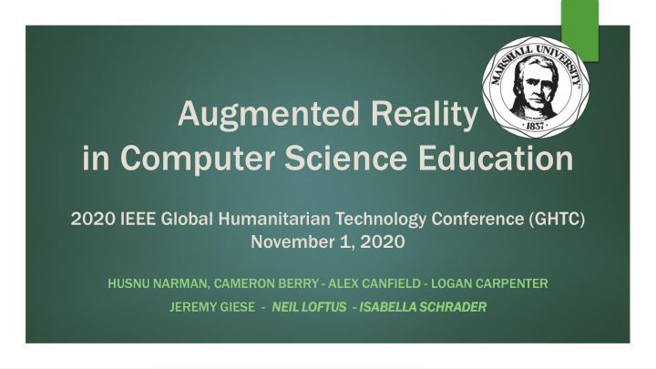 augmented reality in computer science education