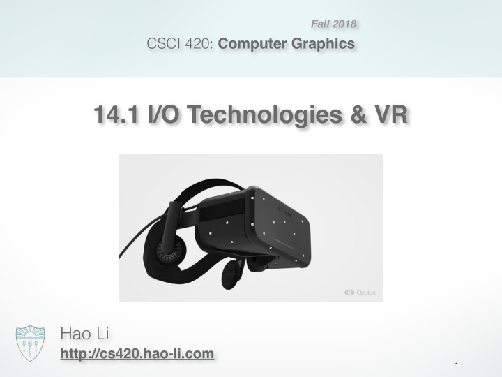 14 1 i o technologies vr