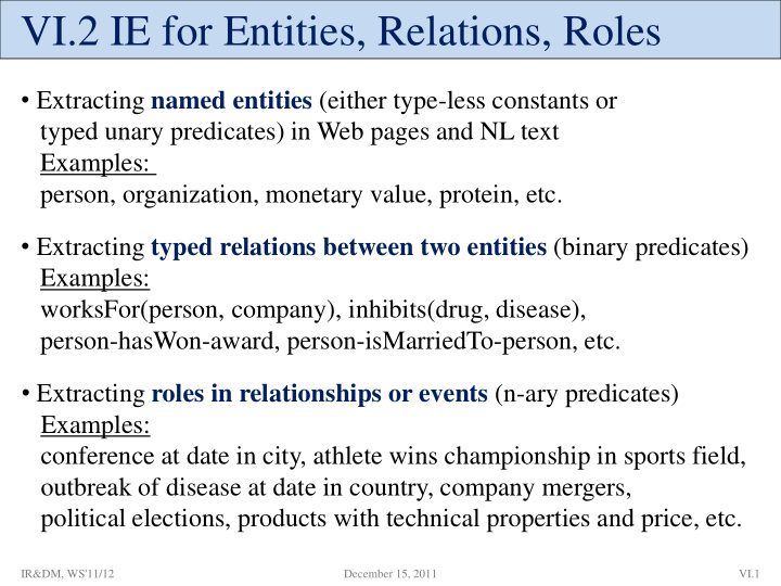 vi 2 ie for entities relations roles