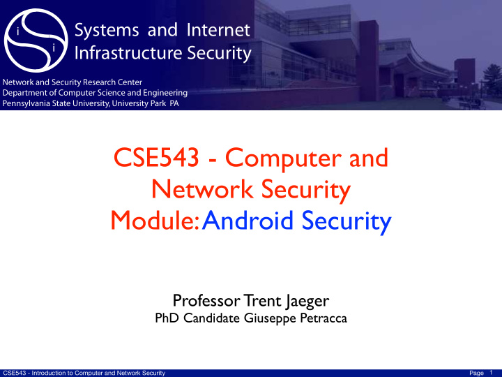 cse543 computer and network security module android