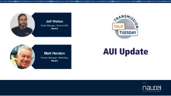 Matt Herdon  Product Manager / Marketing  Nautel  Your questions please?  (if you dont see the