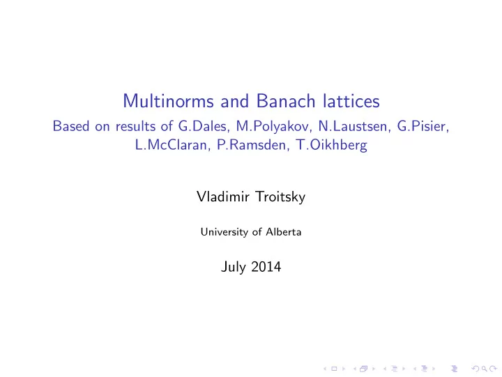 multinorms and banach lattices
