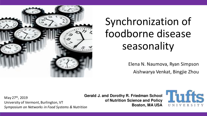 synchronization of foodborne disease seasonality