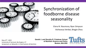Synchronization of  foodborne disease  seasonality  Elena N. Naumova, Ryan Simpson  Aishwarya
