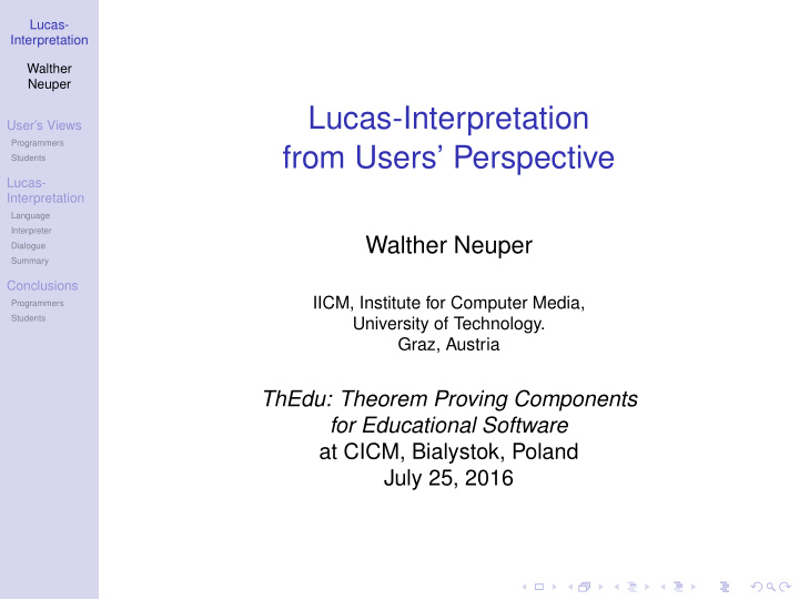 lucas interpretation