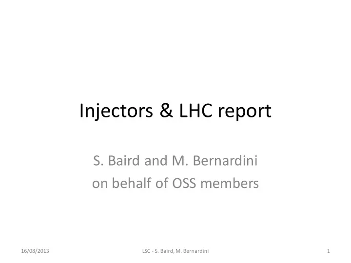injectors lhc report