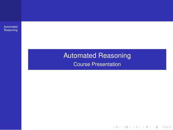 automated reasoning