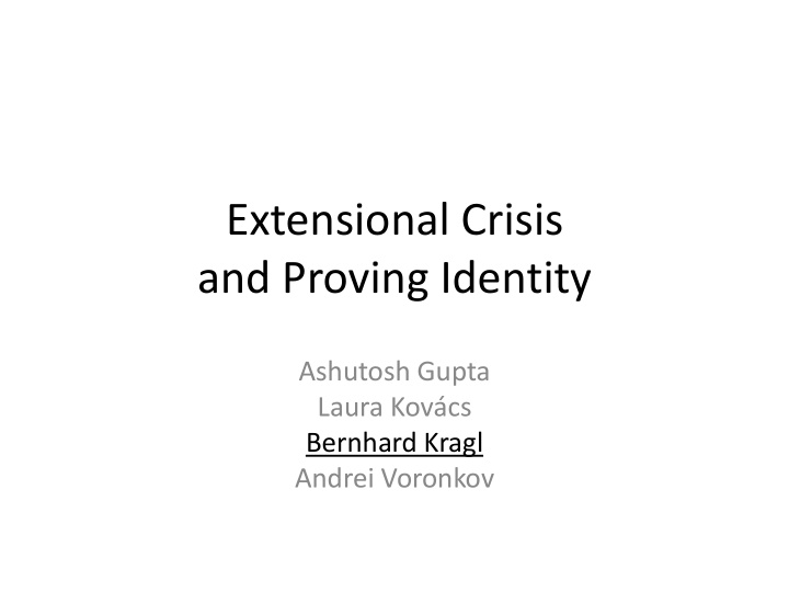 extensional crisis