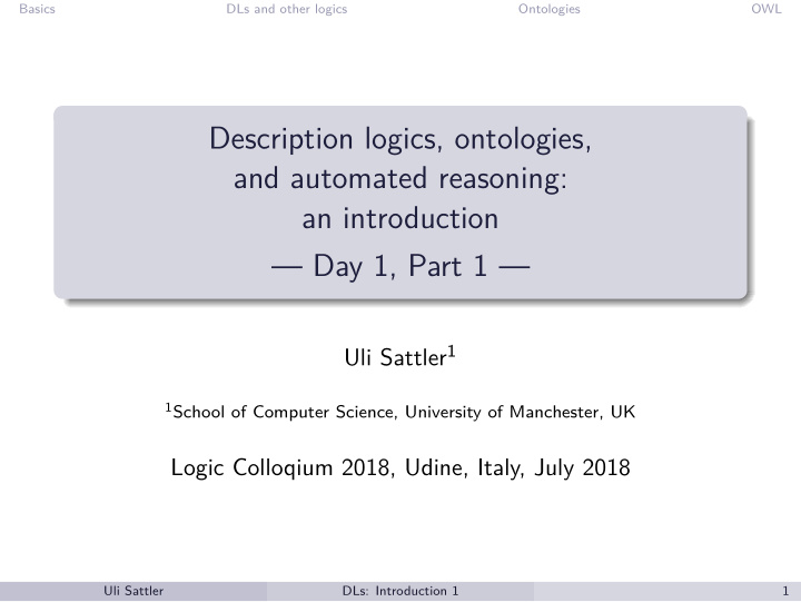 description logics ontologies and automated reasoning an