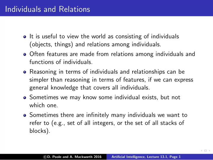 individuals and relations