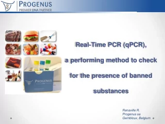 substances  Renaville R.  Progenus sa  Gembloux, Belgium  What do we know?  The product market is