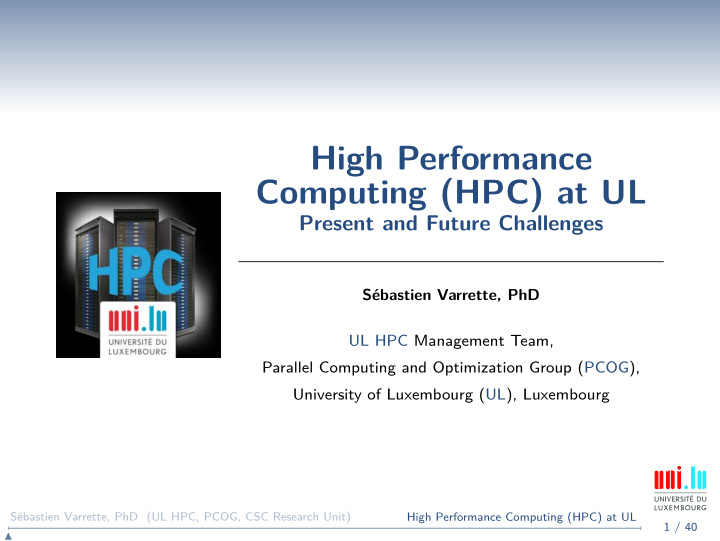 high performance computing hpc at ul
