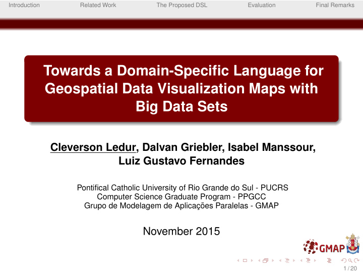 towards a domain specific language for geospatial data