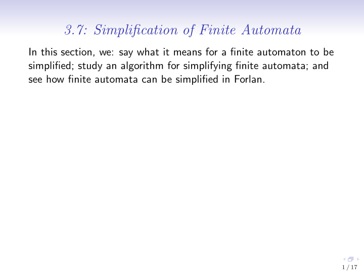 3 7 simplification of finite automata