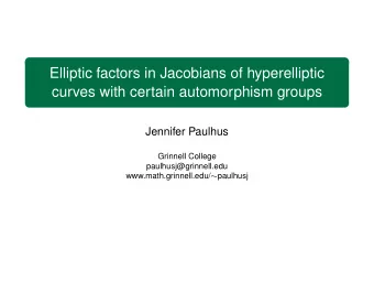 Elliptic factors in Jacobians of hyperelliptic  curves with certain automorphism groups  Jennifer