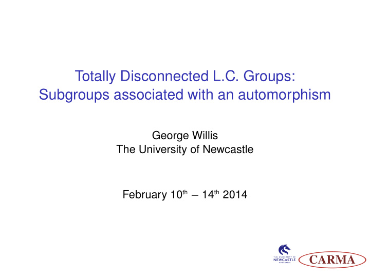 totally disconnected l c groups subgroups associated with