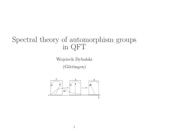 Spectral theory of automorphism groups  in QFT  Wojciech Dybalski  (G  ottingen)  A  A  A  0  0
