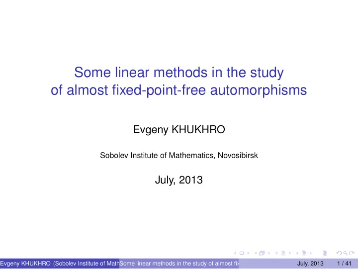 some linear methods in the study of almost fixed point