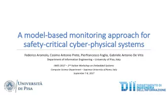 safety-critical cyber-physical systems  Federico Aromolo, Cosimo Antonio Prete, Pierfrancesco