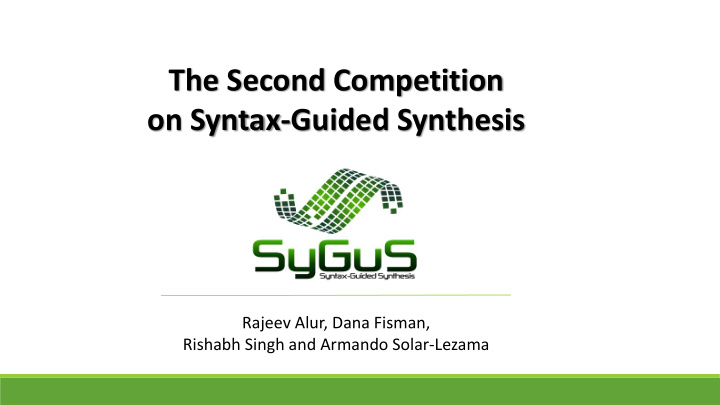 on syntax guided synthesis