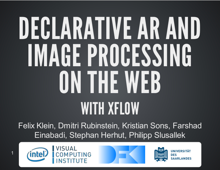 declarative ar and image processing on the web