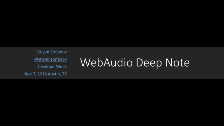 webaudio deep note