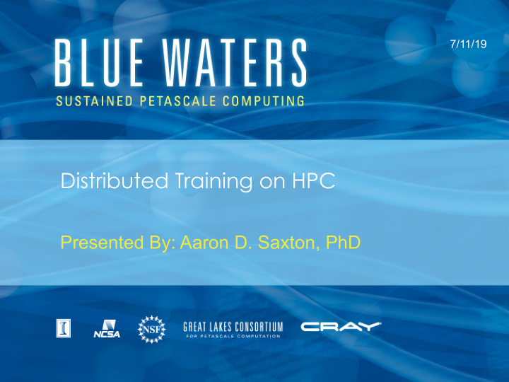 distributed training on hpc